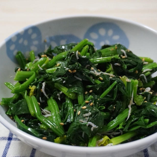 あと一品！ちりめんじゃことほうれん草の簡単和え物-時短✻節約