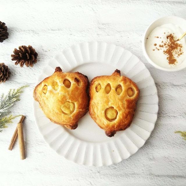 どんぐり形のスイートポテトパイ