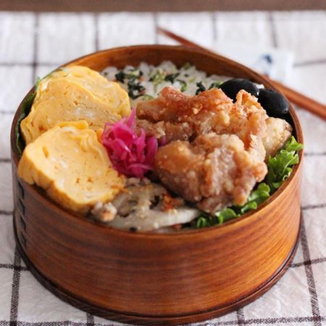 今日のお弁当＊お久しぶりな塩唐揚げ弁当♡