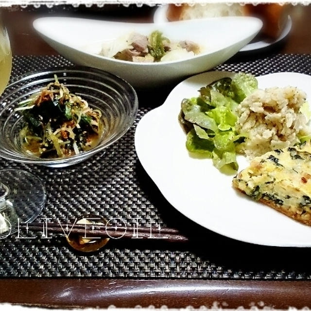 アンチョビポテトとか白菜と豚肉の生姜スープとか。