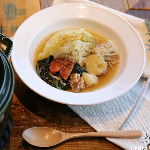 【ストウブレシピ　鶏肉】塩ゆずオイスター煮込み