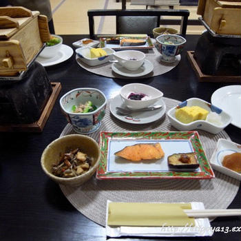 朝食　湯上温泉２日目