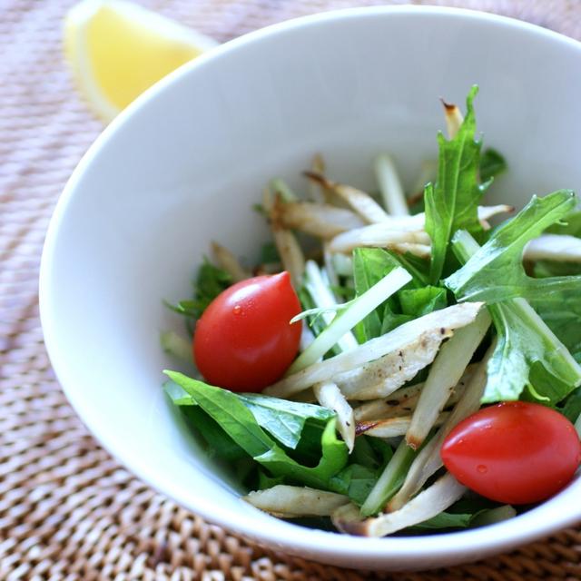 食物繊維を摂る！細切りごぼうと水菜のサラダ