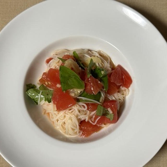 冷製パスタ？素麺です。