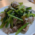 [料理]豚肉と小松菜の塩炒め