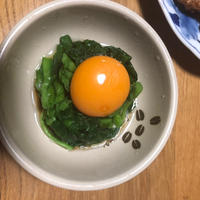 群馬県産にらでお月見お浸し