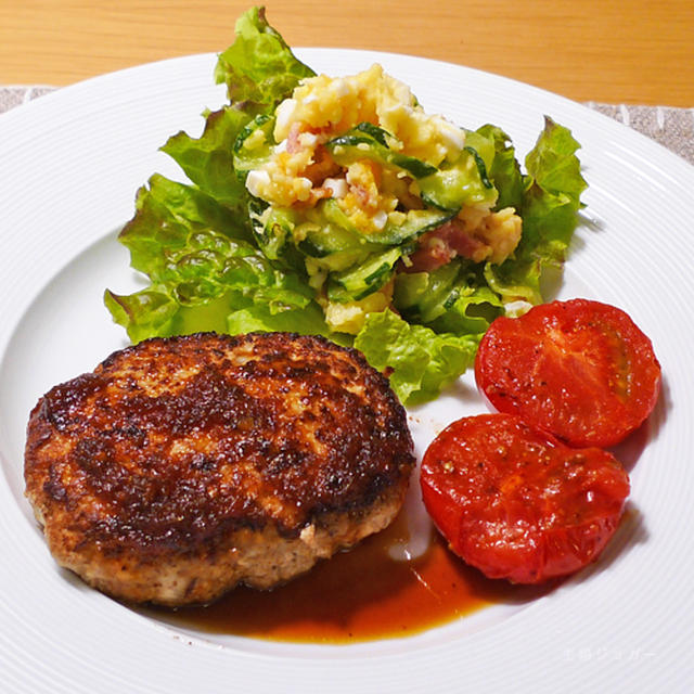 豆腐ハンバーグで晩ごはん。