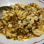 高菜のお漬物で炒り豆腐
