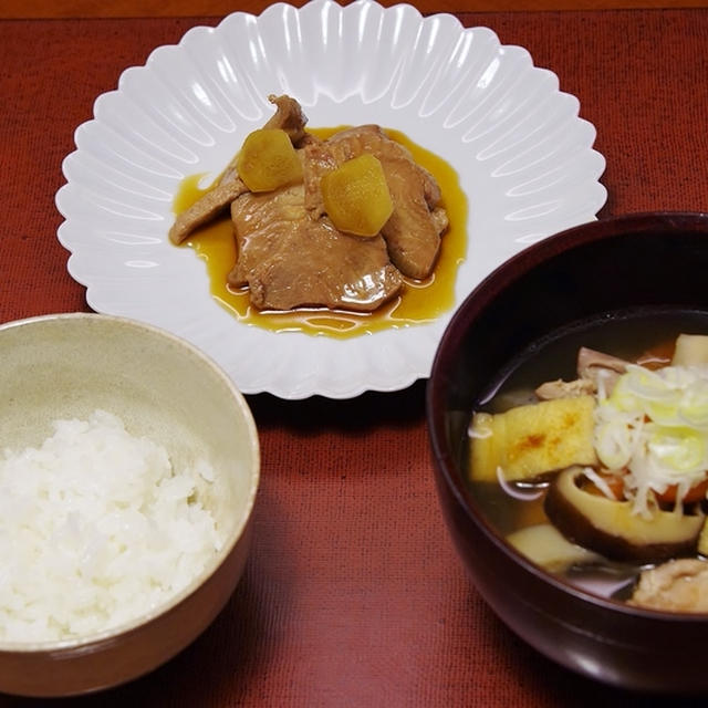 カツオのしぐれ煮 と けんちん汁