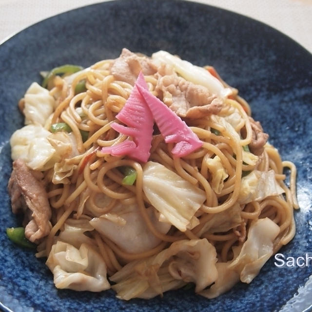 焼きそばの竹の子梅酢漬けトッピング