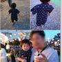 近所のお祭り♪と王子、初めての箸使い( *´艸｀)