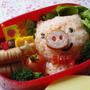 NHKで紹介したキャラ弁 ～どーもくん&ブタさん&ひよこ弁当～