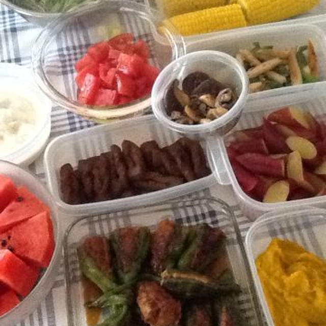 夏のストック料理、夏は傷む前に調理ってのもあるけどね。