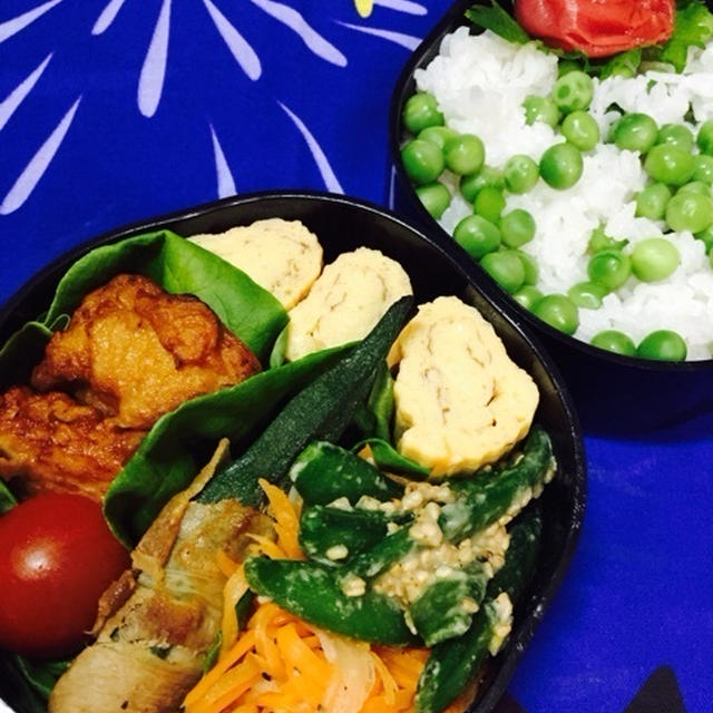 今日のお弁当(豆ご飯弁当)5/9