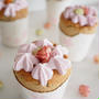 3月のデザート（桜のカップシフォンケーキ）。。。