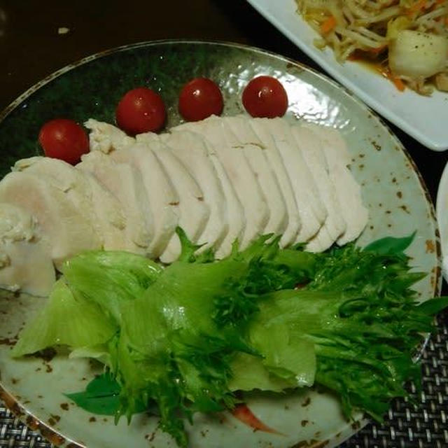 鶏胸肉の塩麹漬け、簡単レンチン蒸し！！