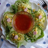 レタスカップでつけスパゲティ♪