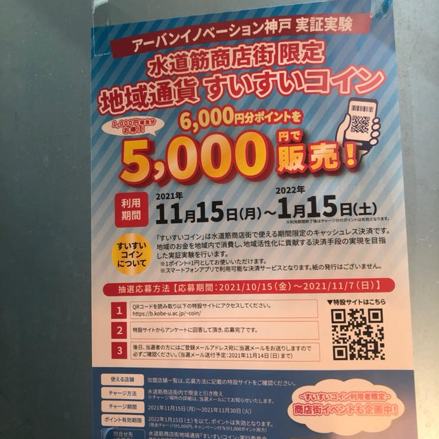 神戸市灘区の水道筋商店街で見つけた神戸のキャンペーン　オモイde ゴハン　すいすいキャンペーン