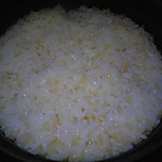 湯立てで白米（８９３）。。。富山県南砺市産海藻アルギット米特別栽培米コシヒカリ・白米（あいざわ米店）と茨城県産うまかっぺコシヒカリ玄米・新米（あいざわ米店）