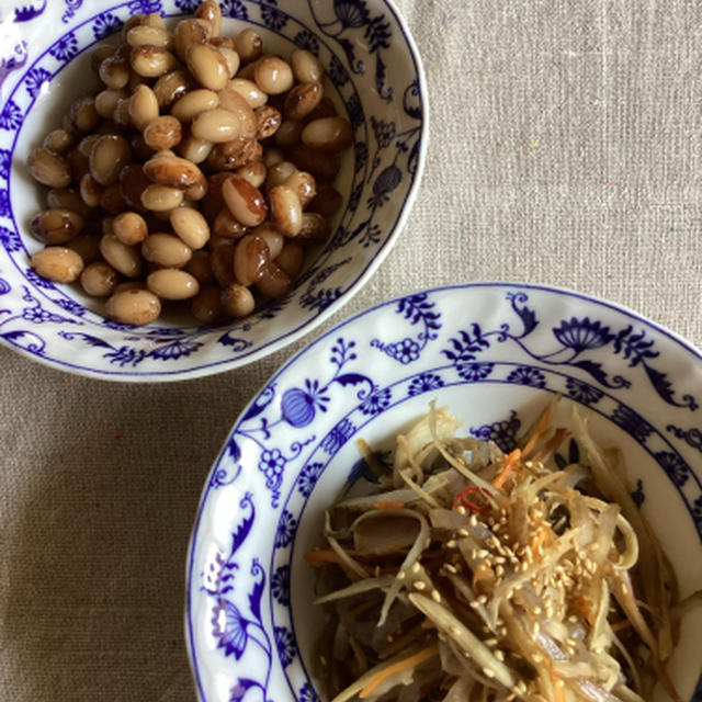 自分用常備菜は豆と根菜、地味な日々