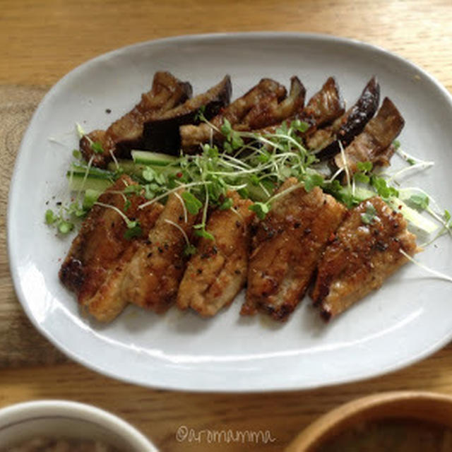 イワシと茄子の七味蒲焼き