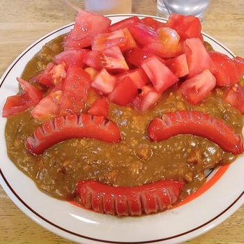 ライスカレー ぺろりでトマトカレー（目黒）。