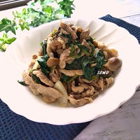 ポン酢でさっぱり♪豚肉とモロヘイヤのさっぱり炒め