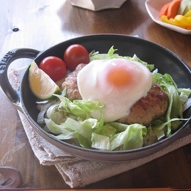 鴨ハンバーグ丼 半熟卵のせ♪ ＆ つくレポ☆