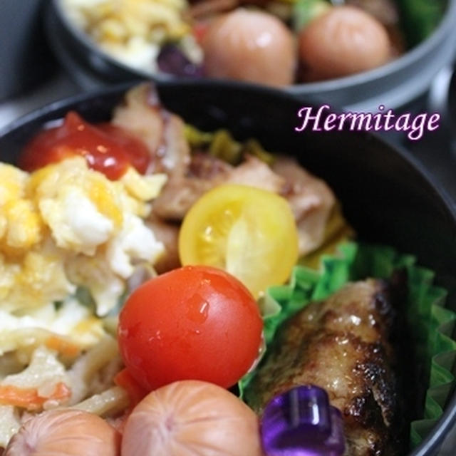 炊きたてご飯に感謝～＊　久しぶりのお弁当二つ♥
