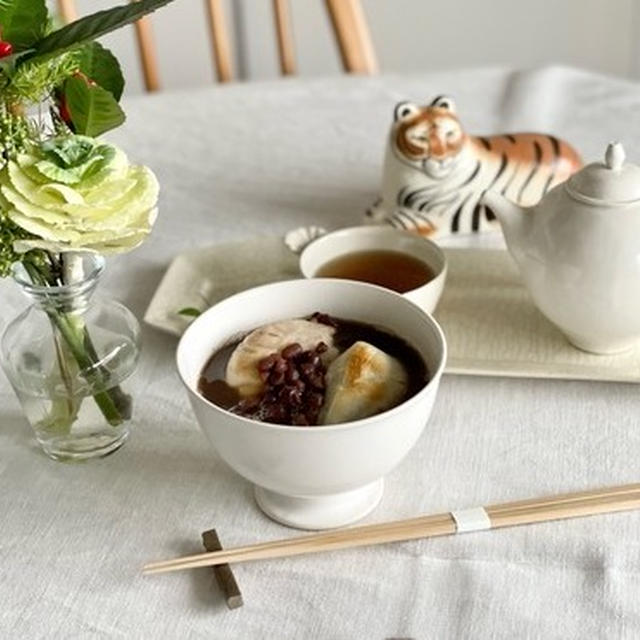 鏡開き　作家さんの器でいただくおしるこ