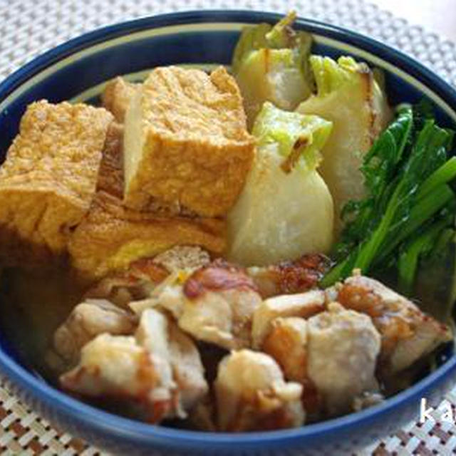 旨味にボリュームUP！小かぶと鶏と厚揚げのゆず味噌煮