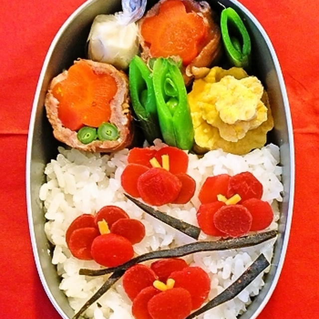 春よ来い来い　梅の花弁当
