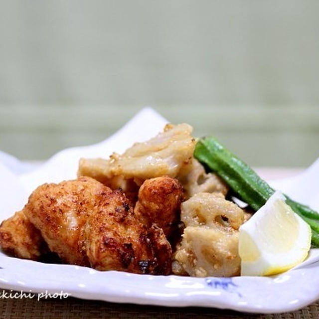 優しい味の「蓮根と鶏ささみの竜田揚げ」＆フライパンで白菜と豚肉のコトコト煮