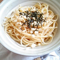 揚げ玉ともやしで、楽しい食感♪たらこクリームスパゲティ