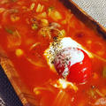 新玉ねぎと完熟トマトのスープ