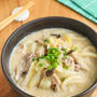 ＊【レシピ】まろやかコク旨♡豚肉と白菜の豆乳味噌うどん＊