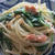 「焼き鮭の残りで☆鮭と水菜の柚子胡椒パスタ」
