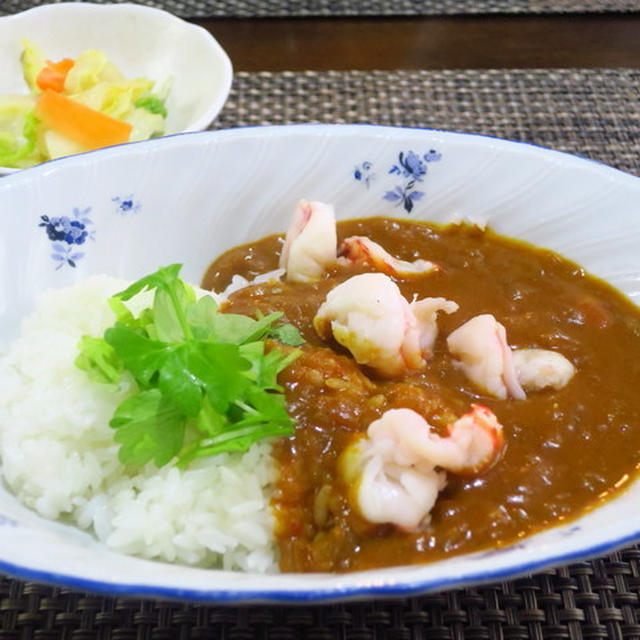 海老カレー　～トマト缶とココナッツミルク