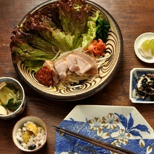 蒸し豚定食