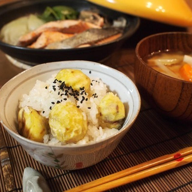 おかわり必至！炊飯器でもちもち＆ほくほく栗おこわ。