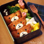 おいなりごはんで簡単シンプルなキャラ弁当☆くまさん？ねこさん？（笑）