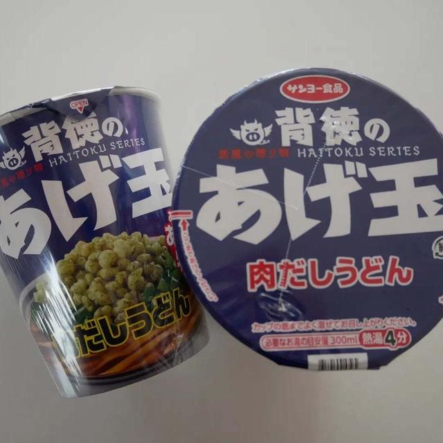 サンヨー食品、背徳のあげ玉肉だしうどん、今日の昼ごはん#私のごはん