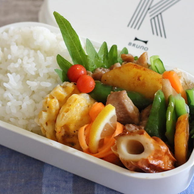 青椒肉絲（じゃがいもでカサ増し）弁当｜簡単レシピ付き〜ご飯のお供は「ちょびぬか」