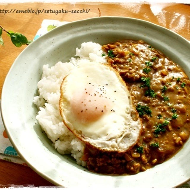 豆乳deキーマカレーと今日の夫弁当～♪