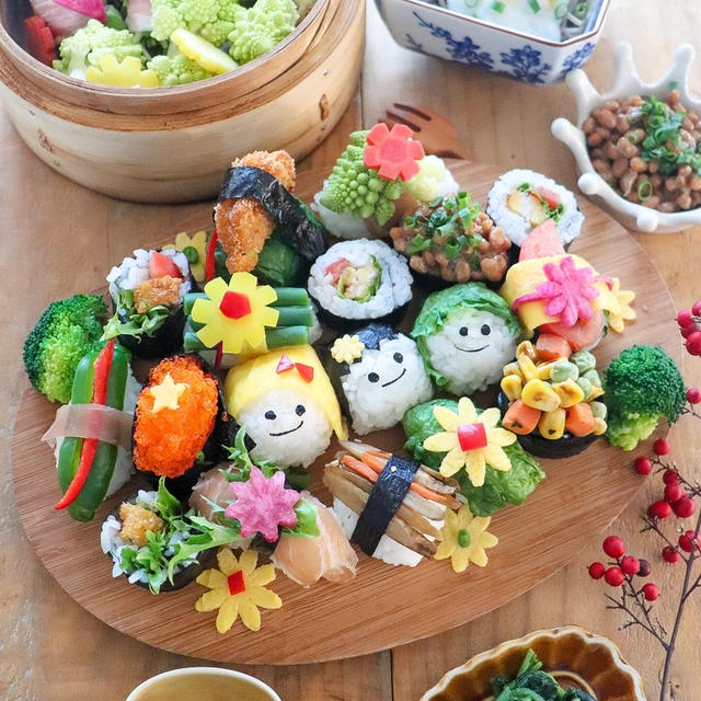 酢飯が余ったら〜可愛い野菜のお寿司〜