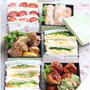 【お弁当】お花見サンドイッチ弁当。と　まだまだ桜。