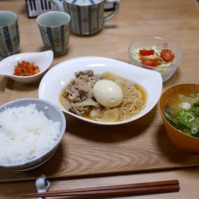 玉ねぎと豚肉のすき煮
