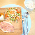 夕食☆ささ身のサルティンポッカ　白菜とハムのミルクスープ　大根サラダ　