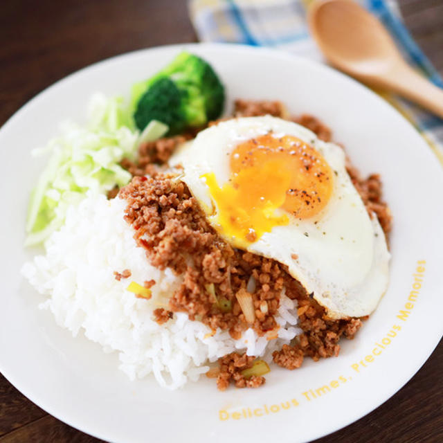 忙しくても作りやすい！ひき肉のトマトバジル炒めで簡単ワンプレートごはん（トマトなしケチャップ使用♪）☆フーディストアワード2020「メニュー専用調味料部門」参加