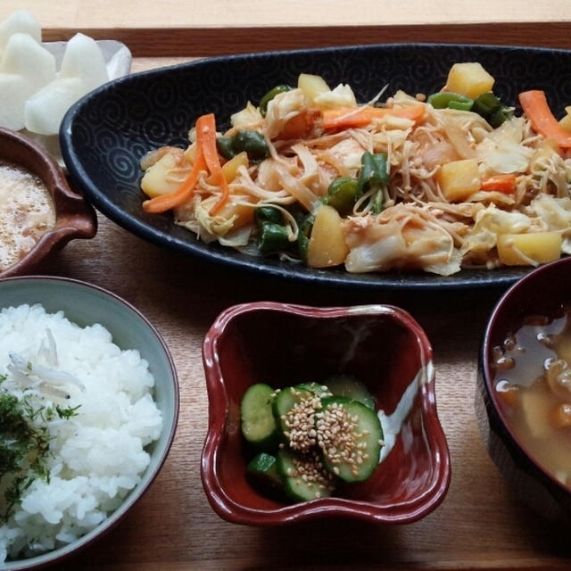 秋鮭の☆チャンチャン焼き　と　アイス。